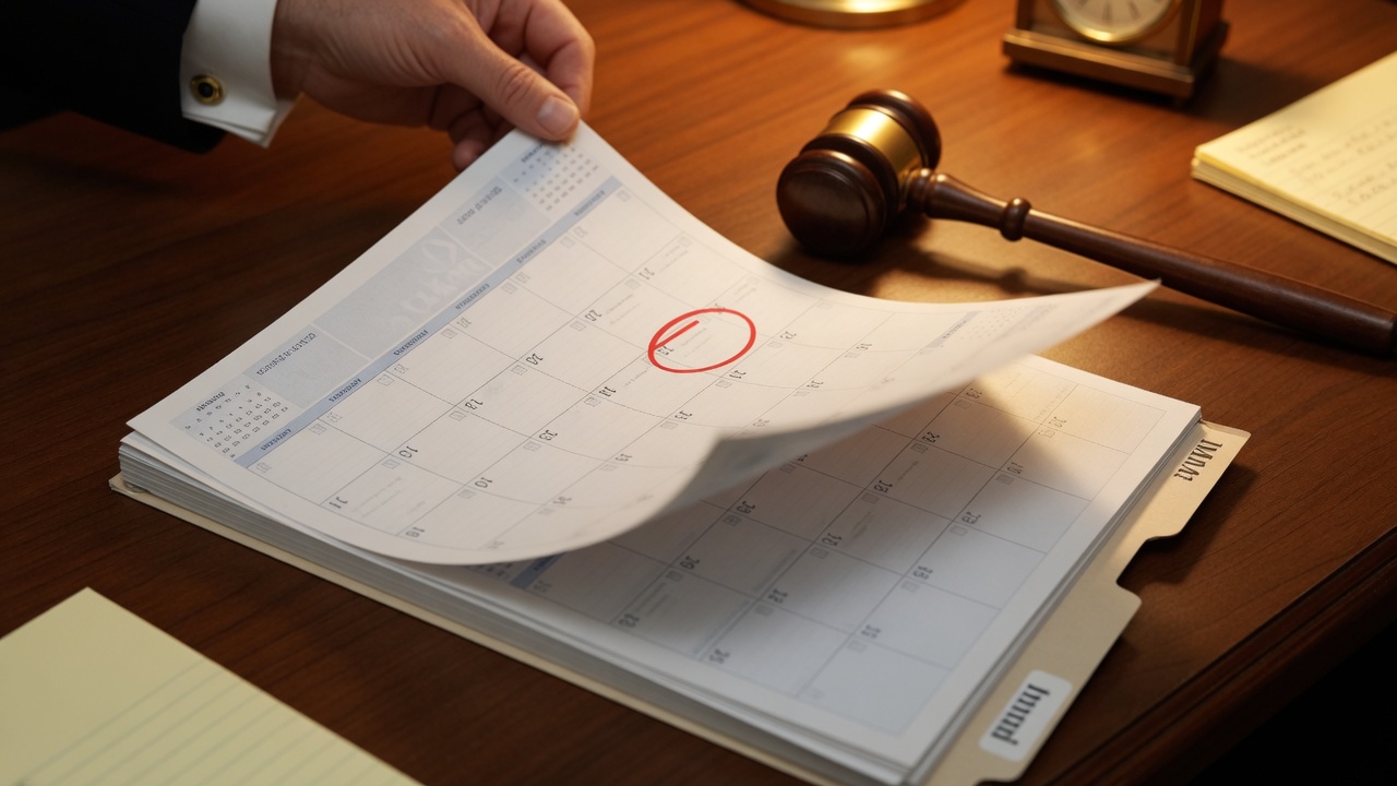 Immigration court calendar with a continuance motion and hearing notice