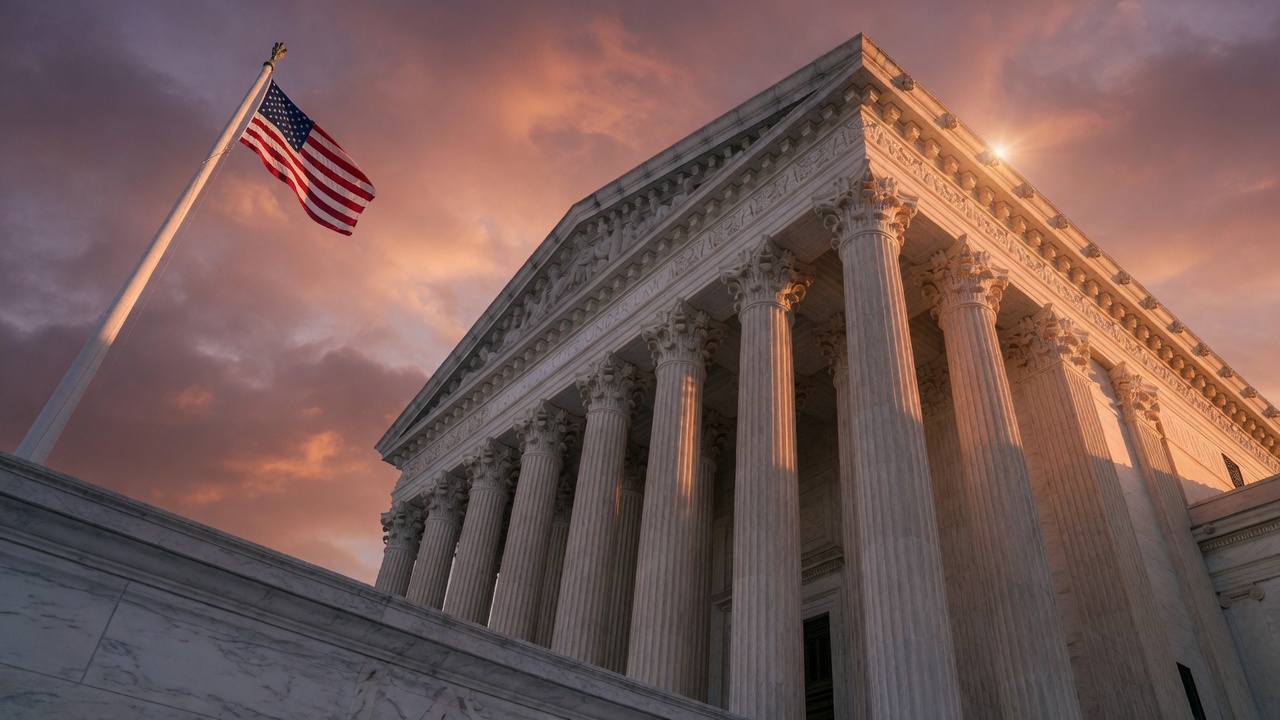 U.S. Supreme Court building behind a chain-link detention fence, symbolizing the case on indefinite immigration detention